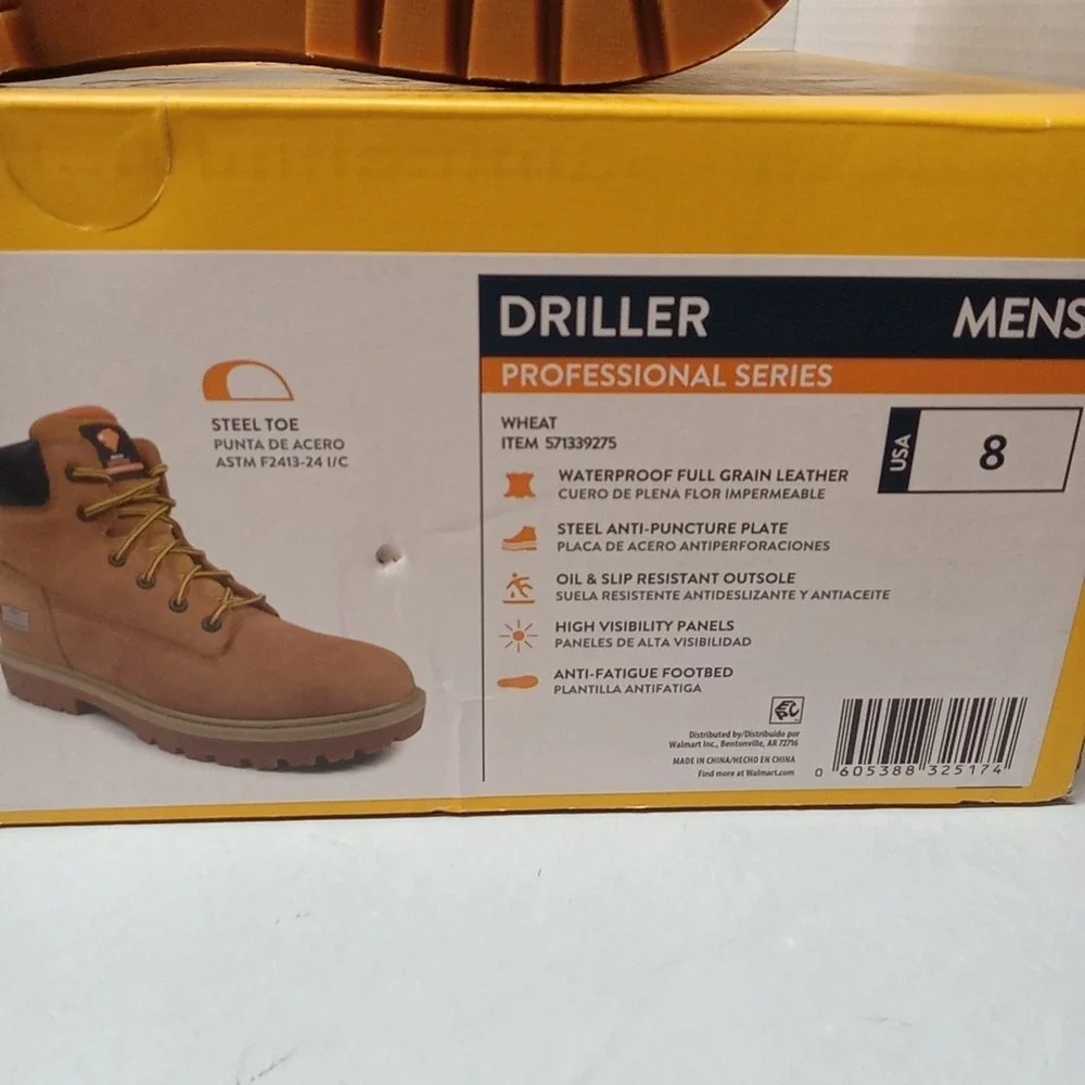 Herman Survivors Men's  Driller Steel Toe Work Boots Size 8‎ Wheat New in Box